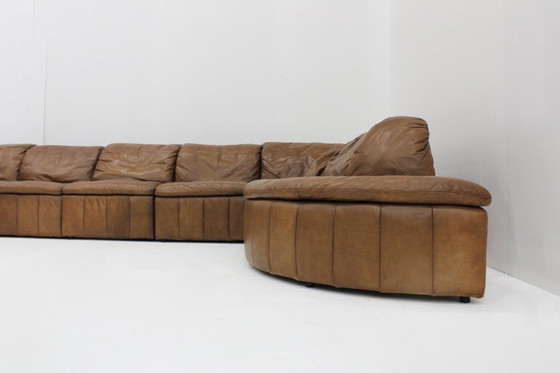 Image 1 of Vintage bruin leren modulaire Sofa  Laauser  XL