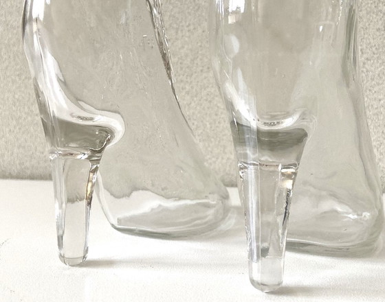 Image 1 of 2 bottiglie/flaver in vetro vintage, design registrato, KEFLA Francia, tacchi alti, decorative