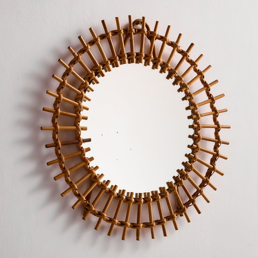 MK10881 Cane and rattan framed mirror