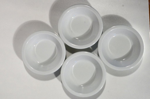 4 witte kommen, Sarreguemines (Cafeteria), gemaakt in Frankrijk, D12xH3cm – schalen, Ceramic (photo 2 of 5)
