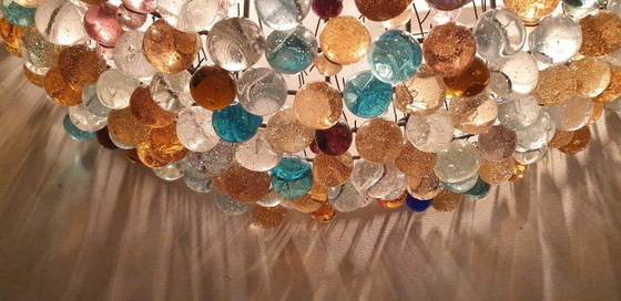 Image 1 of Grande lampe de plafond en verre de Murano en forme de grappe de raisin (37 cm).