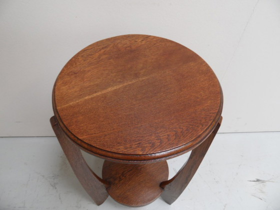 Art Deco oak round side table – Wood (photo 2 of 9)
