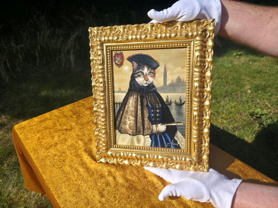 Dipinto Ritratto di Gatto Veneziano | Arte Originale Incorniciata | Decorazione Murale – Dipinti e disegni (photo 2 of 9)