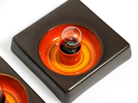 Image 1 of Dos preciosas lámparas de pared de cerámica originales de la Era Espacial de los años 70