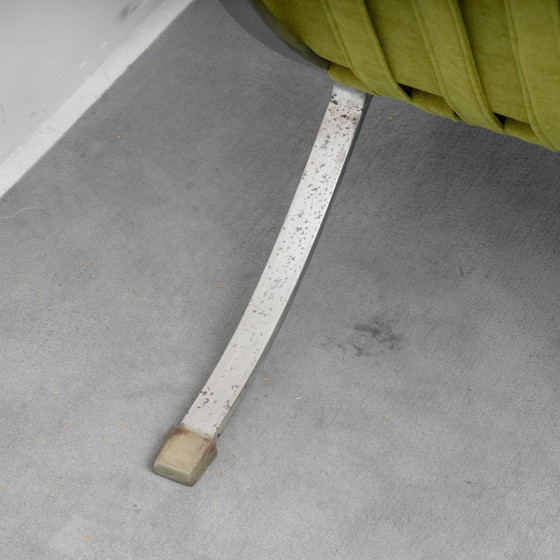 Coppia di poltrone lounge vintage in metallo cromato e tessuto verde – Anni ’60 (photo 10 of 10)