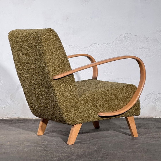 Een paar Jindrich Halabala Type C fauteuils, volledig gerestaureerd, jaren 1930. – Jindřich Halabala, Textile (photo 9 of 17)