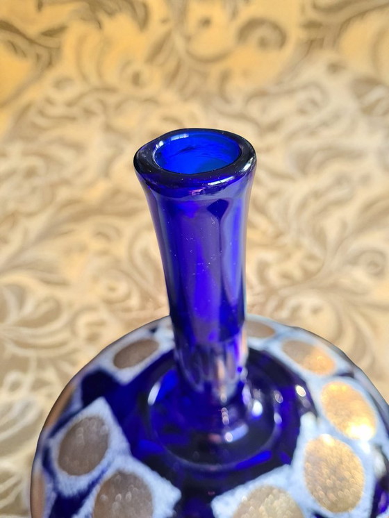 Image 1 of Entwurf Bengt Lindberg, Titel: "Goldblattblaue Glasvase".