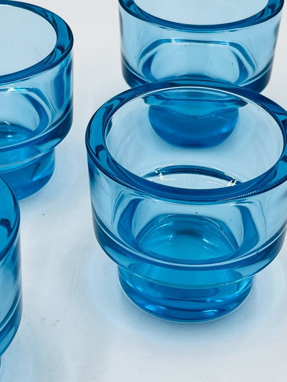 Image 1 of Set di 4 portacandele in vetro turchese acquamarina IKEA