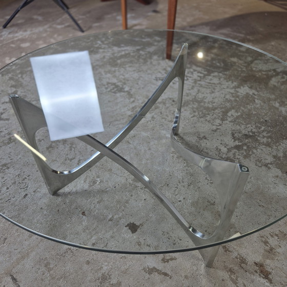Image 1 of Knut Hesterberg, table basse vintage 1960 verre aluminium