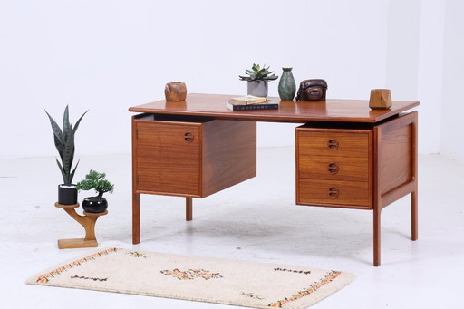 Vintage Teak Desk by Arne Vodder for GV Møbler | Mid - Century Drawers Work Desk Free Table Retro Design #06-38
