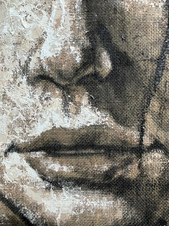 Image 1 of René Rikkelman - painting on jute on linen