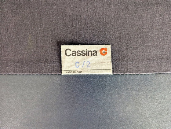 Image 1 of Cassina Maralunga Sofa Dreisitzer Couch Magistretti Leder blau