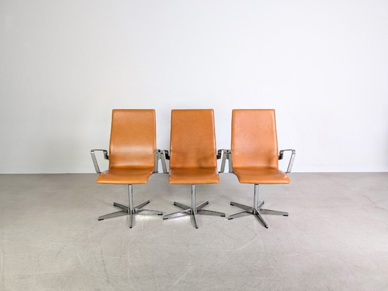Image 1 of Original 3-piece set of Fritz Hansen Oxford Arne Jacobsen office chairs