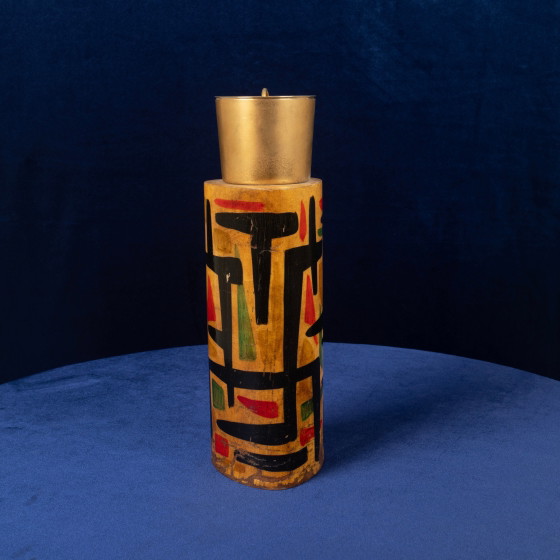 Thermos Aldo Tura Mod. 796D en parchemin à décor abstrait, 1940 – Objets déco, Leather, Abstract (photo 6 of 24)
