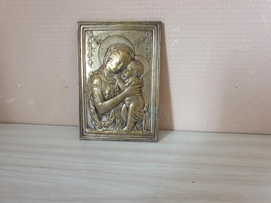 Image 1 of targa religiosa Vergine Maria e suo figlio