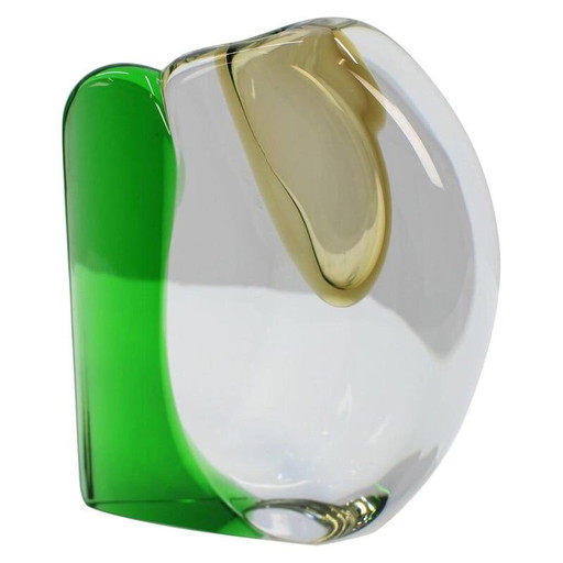 Jarrón de cristal vintage de Jaroslav Svoboda para Skrdlovice, Checoslovaquia, 1980