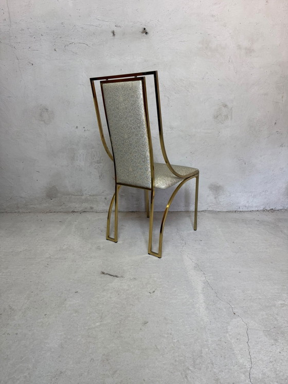 Beautiful Set of 6 Vintage Hollywood Regency Dining chairs – Belgochrom – Textile (photo 7 of 14)