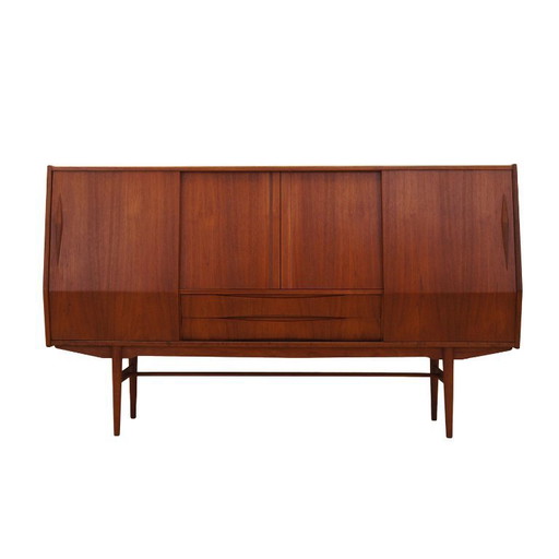 Teakhouten highboard, Deens ontwerp, jaren 60, gemaakt in Denemarken.