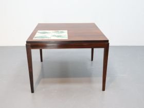 Vintage Coffee table / rosewood / ceramic tiles / square (photo 2 of 5)