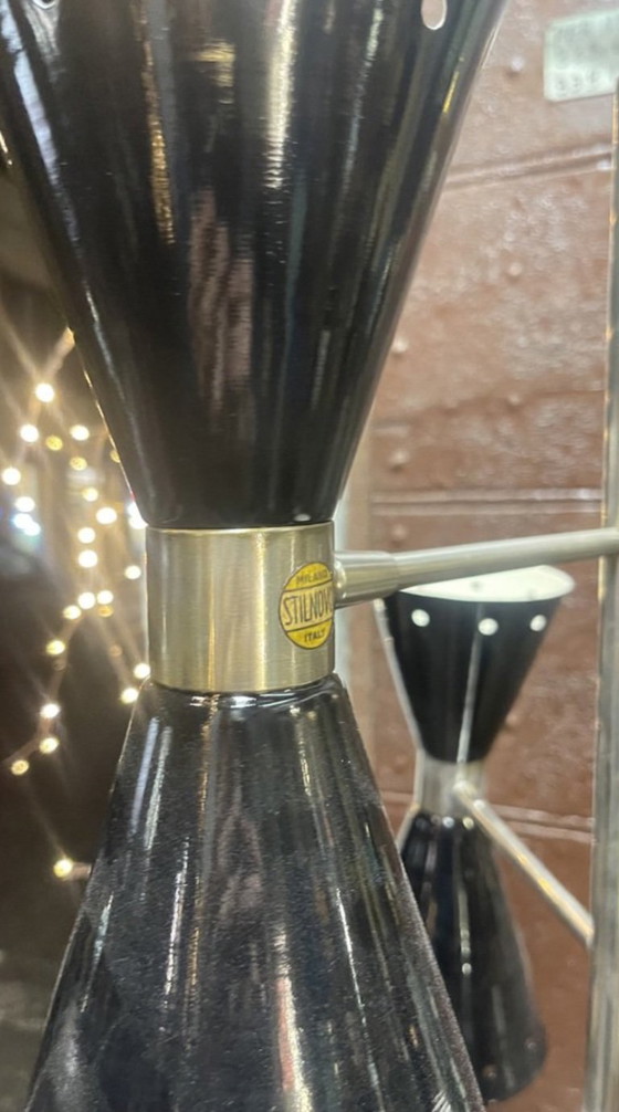 Lámpara de pie Stilnovo, Lámparas de pie, Metal, Mármol, Negro, Mid Century Modern (foto 2 de 8)