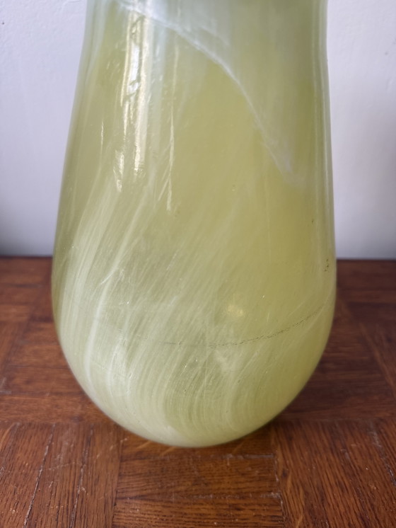Image 1 of Yellow glass vase, hand-painted cold