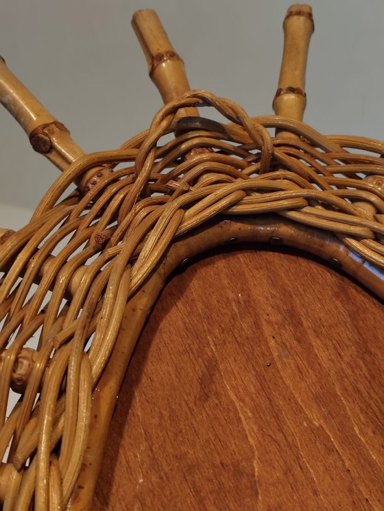 Image 1 of Ovale zonnespiegel in rotan