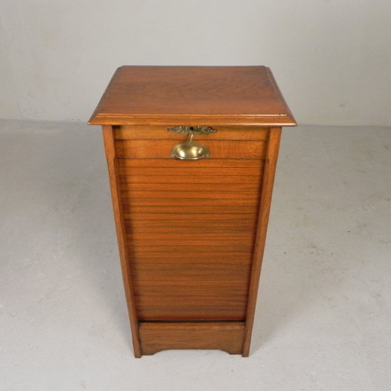 Image 1 of Eiken rolluikkast met 1 luik, 90 cm hoog, jaren 30
