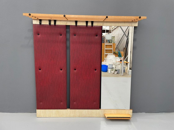 Vintage Wandpaneel voor Hal met Haken, Spiegel & Plank, Jaren '60 Mid-Century Entree Opbergmeubel – Kapstokken (photo 7 of 8)