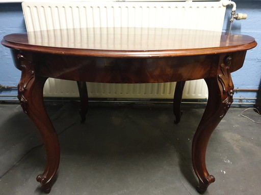Antiek mahonie coulissen tafel