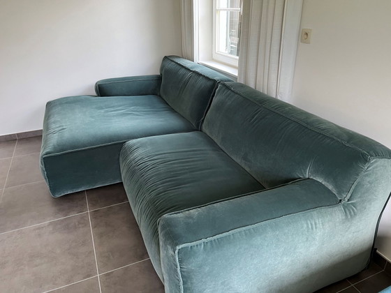 Canapé Clay Royal Turquoise, Longchair grand accoudoir gauche - 1,5 s, FEST, Fauteuils, Velours (photo 4 sur 6)