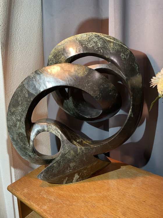 Image 1 of Handmade serpentine Shona sculpture by world-renowned artist Cliff Makore