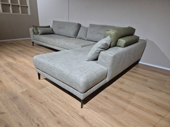 Image 1 of Montel Hampton - Corner sofa - Gray - Green - Fabric - Design