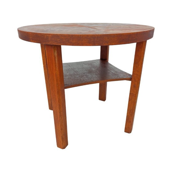 Image 1 of Mesa de centro redonda, mediados de siglo, Art Déco, después de la renovación, Alemania, años 1960.