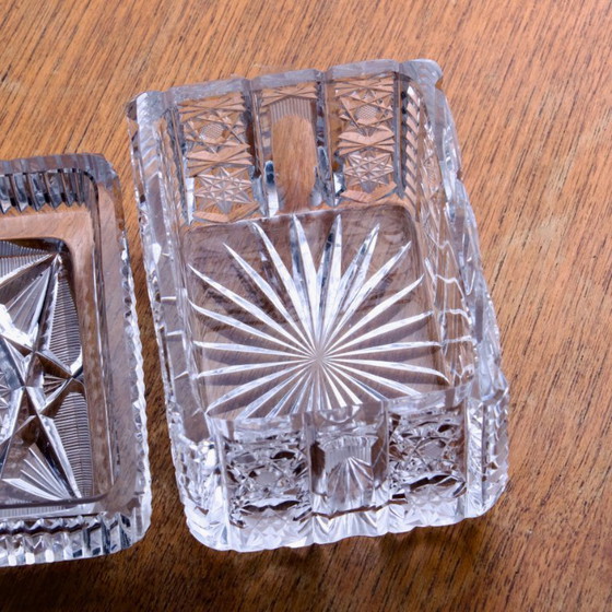 Image 1 of Ancienne boîte tabatière en cristal XIXe