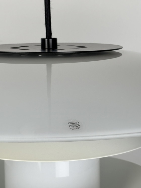 Image 1 of Halo Tech Design, Pendant Lamp, Danish Design, 1990s, Space Age, Vintage Lamp, Glass, Sputnik Design, UFO, Minimalism