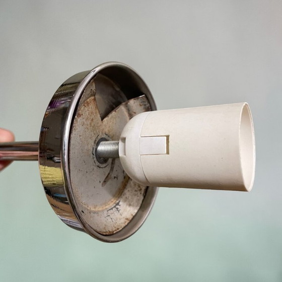 Image 1 of Portuguese regency-inspired frosted glass pendant with ornate brass crown