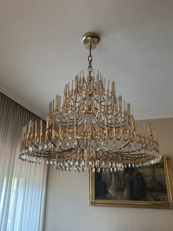 Museum-Quality 6-Piece Chandelier Set by Gaetano Sciolari 1970s – Metal, Chrome (photo 13 of 13)