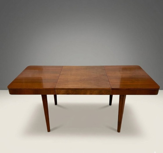 Image 1 of Uitschuifbare eettafel van hout, model Mid Century Jindřich Halabala, jaren 1950