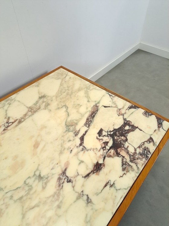 Image 1 of Mesa de centro de teca con gran tapa de mármol