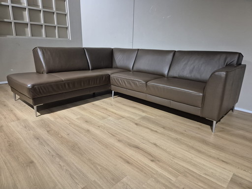 Montel Silver - Sofá esquinero - Marrón - Piel - Diseño