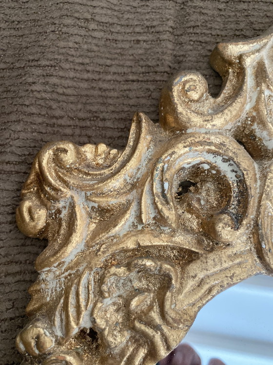 Image 1 of Miroir Hollywood Regency en bois vintage