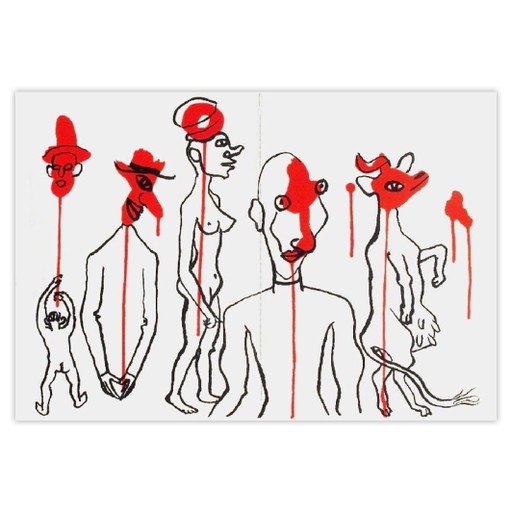 Alexandre Calder Lithograph DLM156 - Dripping Faces 1966 – lithos zeefdrukken, Paper (photo 2 of 5)