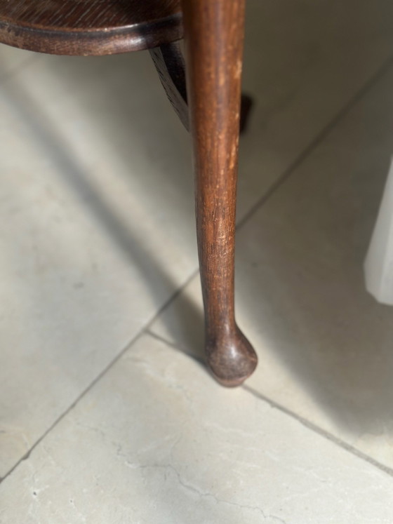 Jugendstil Art Deco Pflanzentisch Cabriole Beine, Holz, Braun (Foto 11 von 12)