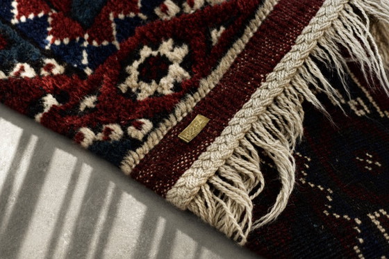 Vintage Red Hand-Woven Oriental Afghan Rug, 1970s – Decorative Objects, Wool (photo 13 of 13)