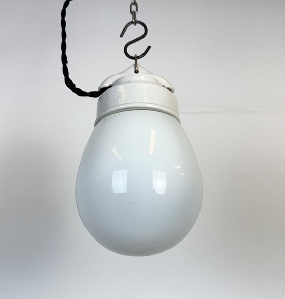 Image 1 of Vintage witte porseleinen hanglamp, jaren 70