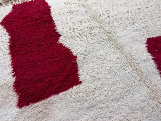 Tapis En Laine Fait Main 1,5/2,5 M Rouge Et Blanc – Ahrend, Wool (photo 9 of 10)