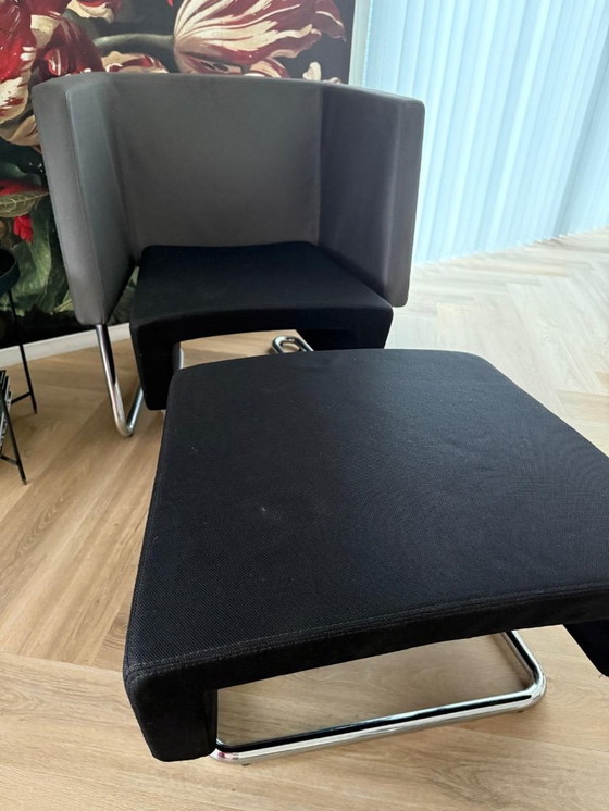 Image 1 of Designer chair with footstool