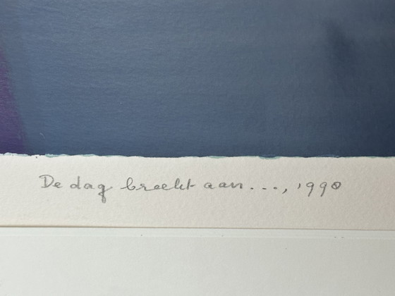 Image 1 of Zeefdruk van Ton Schulten. “De dag breekt aan”. Gesigneerd e genummerd.