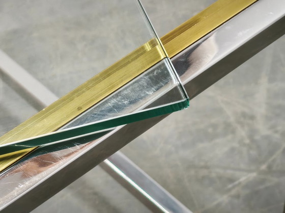 1970s Italian Chrome, Brass and Glass Nesting Tables, Set of Three – Side tables (photo 13 of 20)