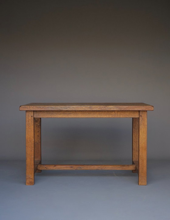 Image 1 of Set da pranzo brutalista in rovere massiccio di De Puydt, Belgio. 1970s